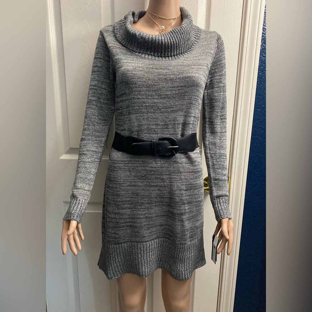 AB Studio Metallic Gray Sweater